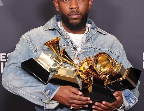 Kendrick Lamar performing on stage during the Grand National Tour in 2025